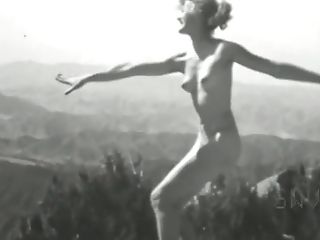 Ilona Climbing The Hill (antique 1950s Pinup)